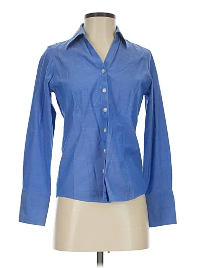 Pre-owned Eddie Bauer Long Sleeve Blouse In Blue