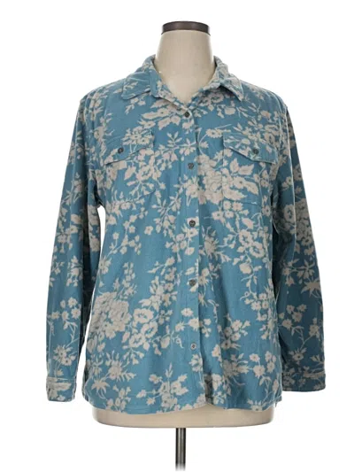 Pre-owned Eddie Bauer Long Sleeve Blouse In Blue