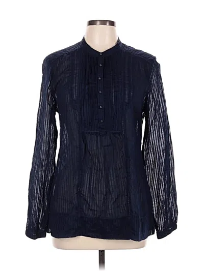 Pre-owned Eddie Bauer Long Sleeve Blouse In Blue