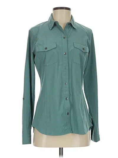 Pre-owned Eddie Bauer Long Sleeve Blouse In Blue