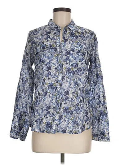 Pre-owned Eddie Bauer Long Sleeve Blouse In Blue