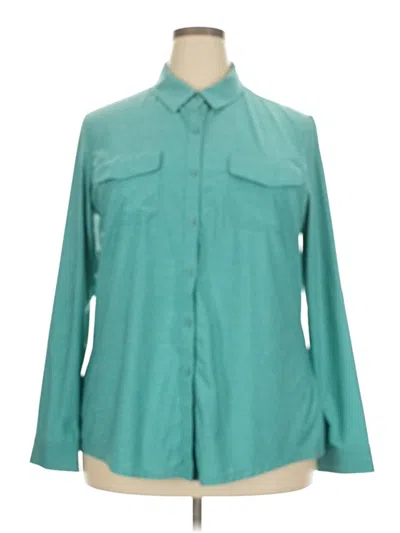 Pre-owned Eddie Bauer Long Sleeve Blouse In Blue