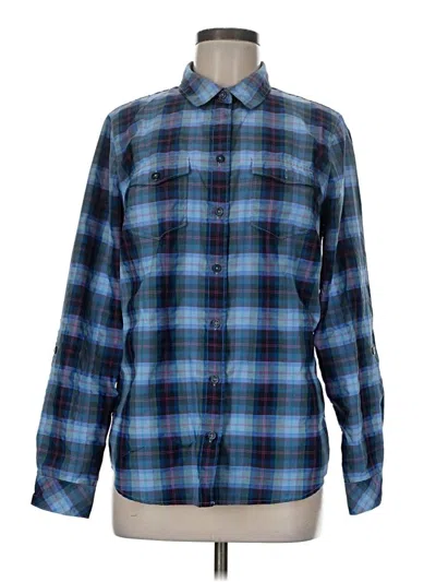 Pre-owned Eddie Bauer Long Sleeve Blouse In Blue