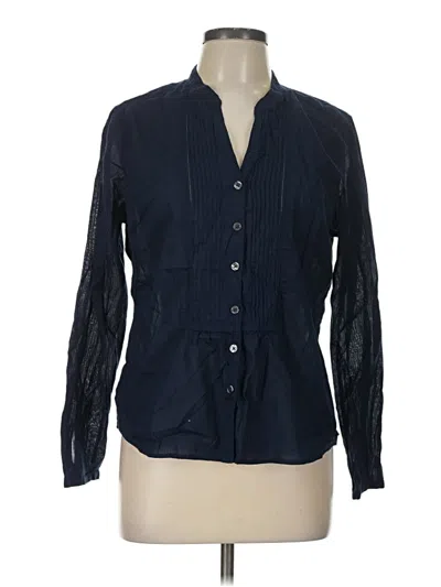 Pre-owned Eddie Bauer Long Sleeve Blouse In Blue