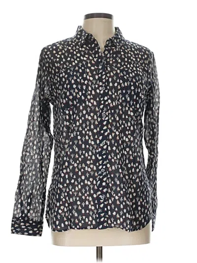 Pre-owned Eddie Bauer Long Sleeve Blouse In Blue