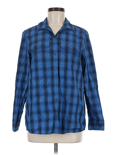 Pre-owned Eddie Bauer Long Sleeve Blouse In Blue