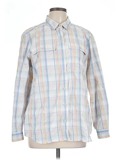Pre-owned Eddie Bauer Long Sleeve Blouse In Blue