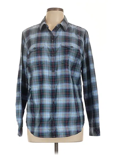 Pre-owned Eddie Bauer Long Sleeve Blouse In Blue