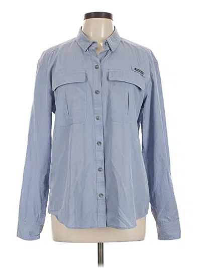 Pre-owned Eddie Bauer Long Sleeve Blouse In Blue