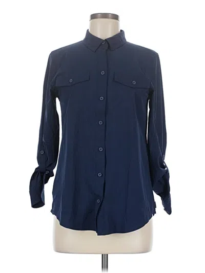 Pre-owned Eddie Bauer Long Sleeve Blouse In Blue