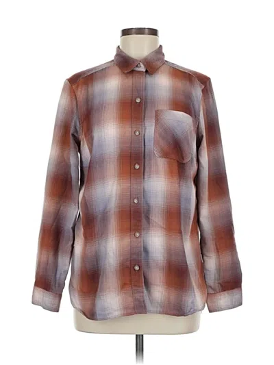 Pre-owned Eddie Bauer Long Sleeve Blouse In Brown