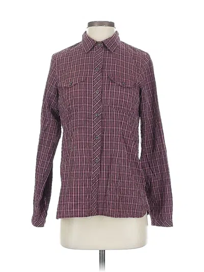 Pre-owned Eddie Bauer Long Sleeve Blouse In Burgundy