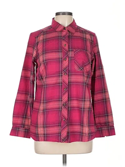 Pre-owned Eddie Bauer Long Sleeve Blouse In Burgundy