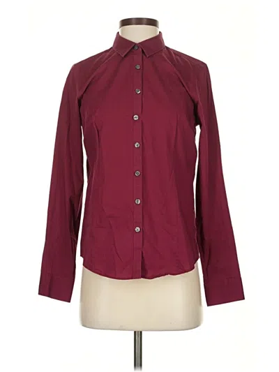Pre-owned Eddie Bauer Long Sleeve Blouse In Burgundy