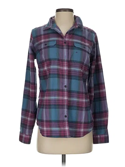Pre-owned Eddie Bauer Long Sleeve Blouse In Burgundy