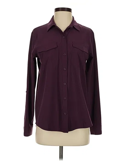 Pre-owned Eddie Bauer Long Sleeve Blouse In Burgundy