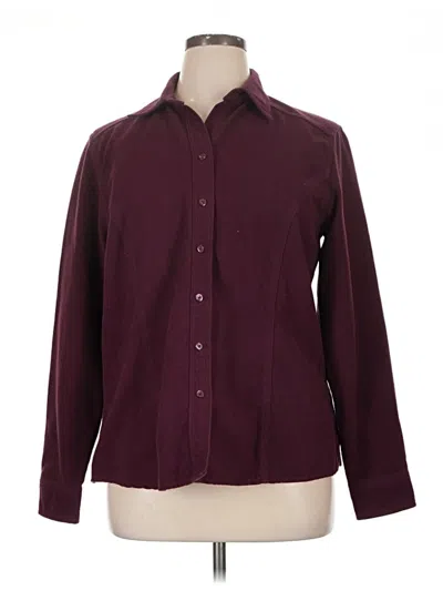 Pre-owned Eddie Bauer Long Sleeve Blouse In Burgundy