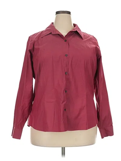Pre-owned Eddie Bauer Long Sleeve Blouse In Burgundy
