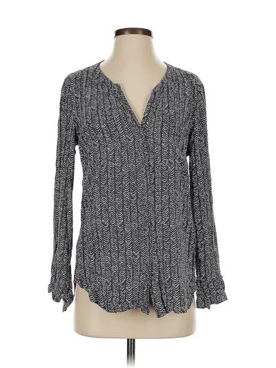 Pre-owned Eddie Bauer Long Sleeve Blouse In Gray
