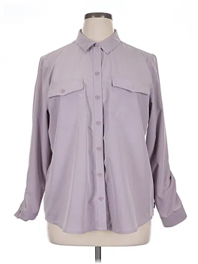 Pre-owned Eddie Bauer Long Sleeve Blouse In Gray