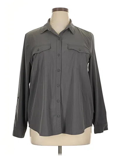 Pre-owned Eddie Bauer Long Sleeve Blouse In Gray