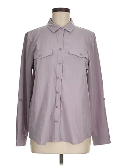 Pre-owned Eddie Bauer Long Sleeve Blouse In Gray
