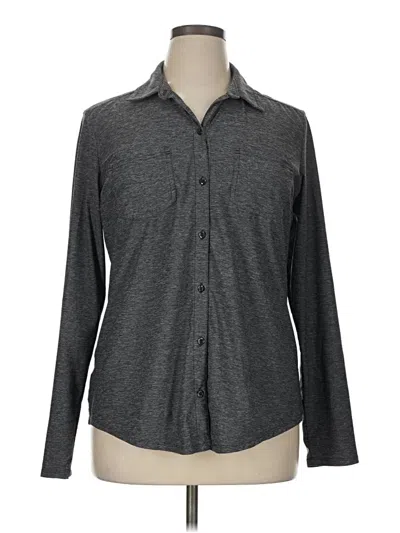 Pre-owned Eddie Bauer Long Sleeve Blouse In Gray