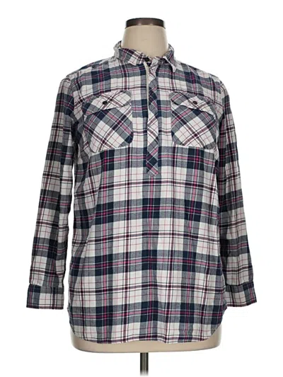 Pre-owned Eddie Bauer Long Sleeve Blouse In Gray
