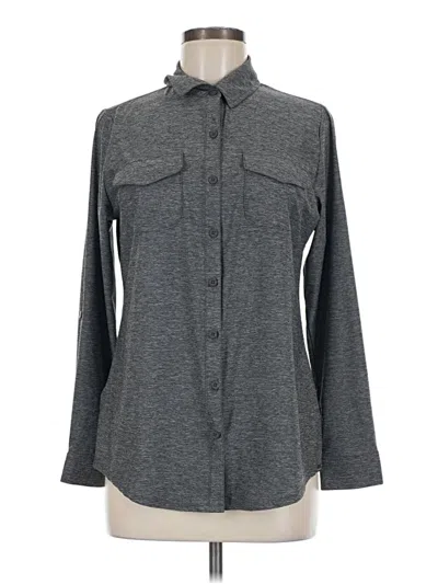 Pre-owned Eddie Bauer Long Sleeve Blouse In Gray
