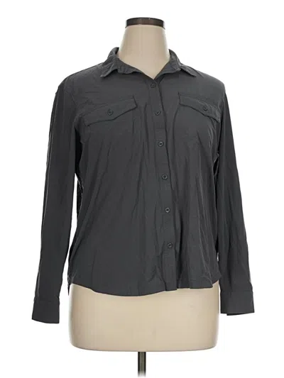 Pre-owned Eddie Bauer Long Sleeve Blouse In Gray