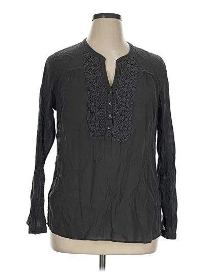 Pre-owned Eddie Bauer Long Sleeve Blouse In Gray