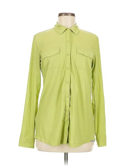 Pre-owned Eddie Bauer Long Sleeve Blouse In Green