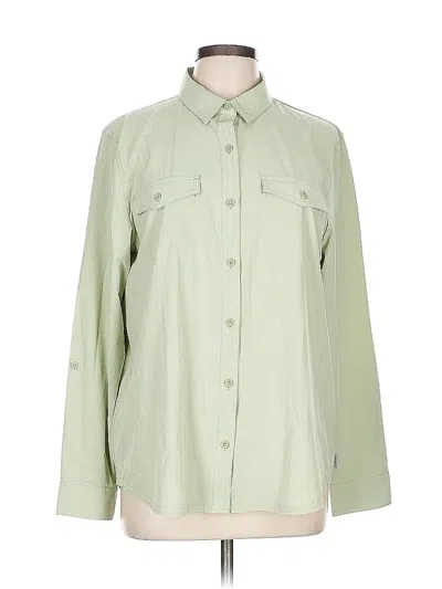Pre-owned Eddie Bauer Long Sleeve Blouse In Green