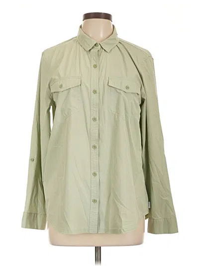 Pre-owned Eddie Bauer Long Sleeve Blouse In Green