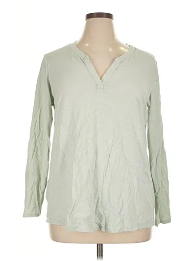 Pre-owned Eddie Bauer Long Sleeve Blouse In Green