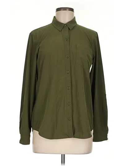 Pre-owned Eddie Bauer Long Sleeve Blouse In Green