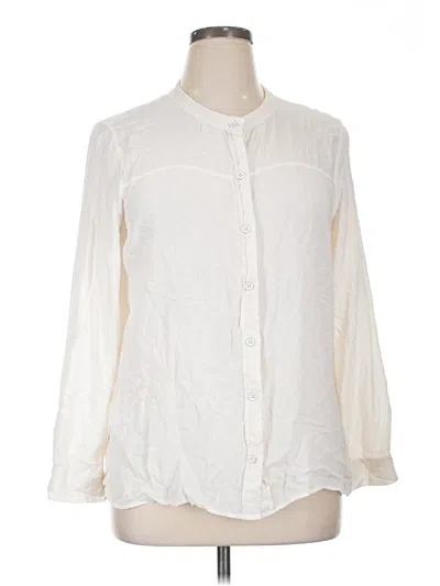 Pre-owned Eddie Bauer Long Sleeve Blouse In Ivory
