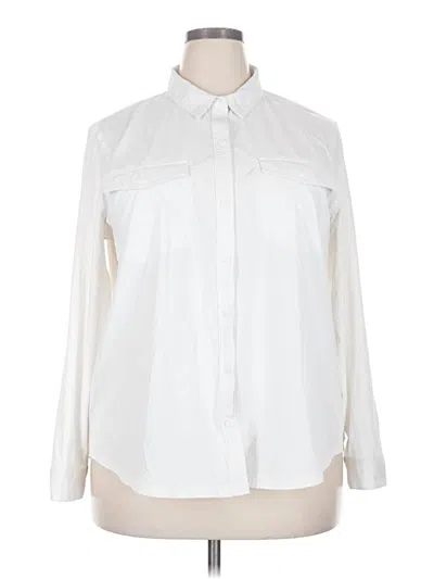Pre-owned Eddie Bauer Long Sleeve Blouse In Ivory