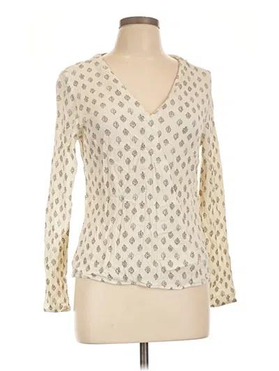 Pre-owned Eddie Bauer Long Sleeve Blouse In Ivory