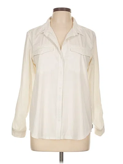 Pre-owned Eddie Bauer Long Sleeve Blouse In Ivory