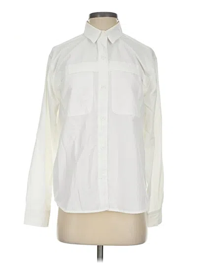 Pre-owned Eddie Bauer Long Sleeve Blouse In Ivory