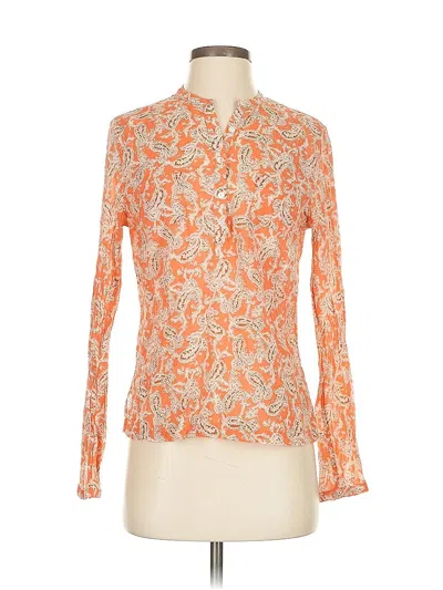 Pre-owned Eddie Bauer Long Sleeve Blouse In Orange