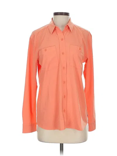 Pre-owned Eddie Bauer Long Sleeve Blouse In Orange