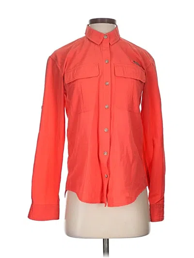 Pre-owned Eddie Bauer Long Sleeve Blouse In Orange