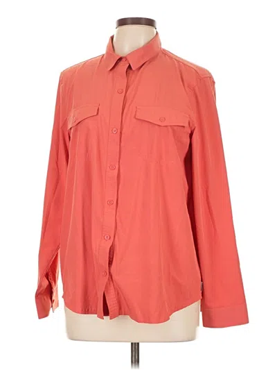 Pre-owned Eddie Bauer Long Sleeve Blouse In Orange