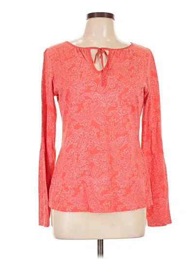 Pre-owned Eddie Bauer Long Sleeve Blouse In Orange