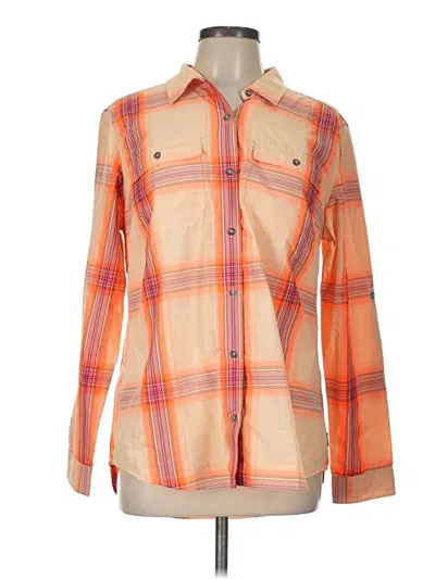 Pre-owned Eddie Bauer Long Sleeve Blouse In Orange