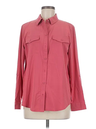 Pre-owned Eddie Bauer Long Sleeve Blouse In Pink