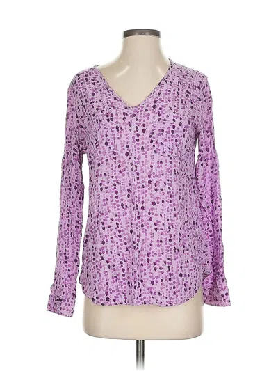 Pre-owned Eddie Bauer Long Sleeve Blouse In Purple