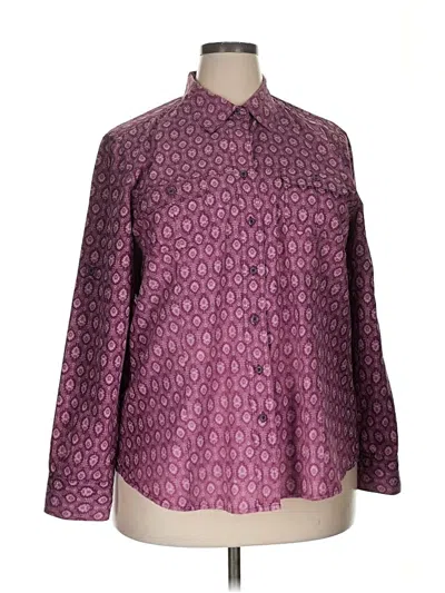 Pre-owned Eddie Bauer Long Sleeve Blouse In Purple